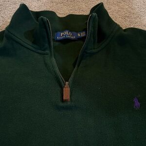 Polo by Ralph Lauren Men's Dark Green Zip-Up Sweater